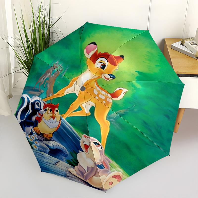 

1pc Bambi,Thumper Automatic Folding Umbrella: Compact 8-Bone Design Cartoon Outdoor Travel Companion, Business Umbrella, Christmas Valentine