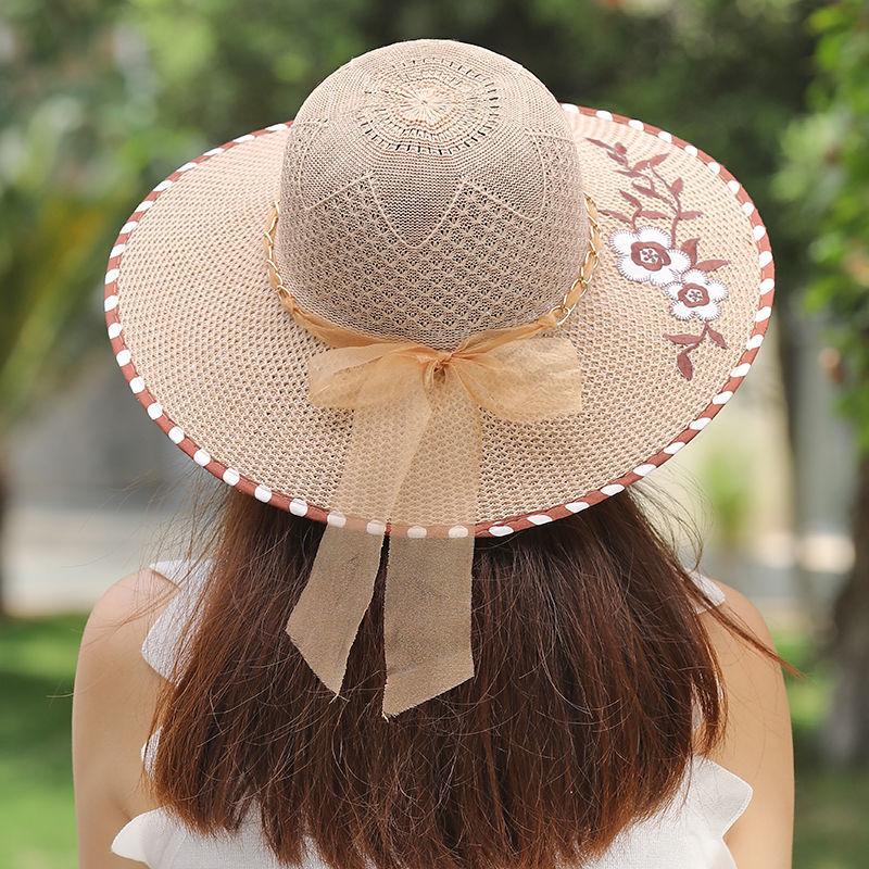 Summer Foldable Hat Women's Big Brimmed Sunscreen Hat Sun Hat Vacation Big Brimmed Cool Hat