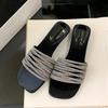 Fashion Pink Fashion Bling Women Flats Slippers Shoes Summer Spring Luxury Rhinestones Ladies Slides Slippers Shoes Female Sandals