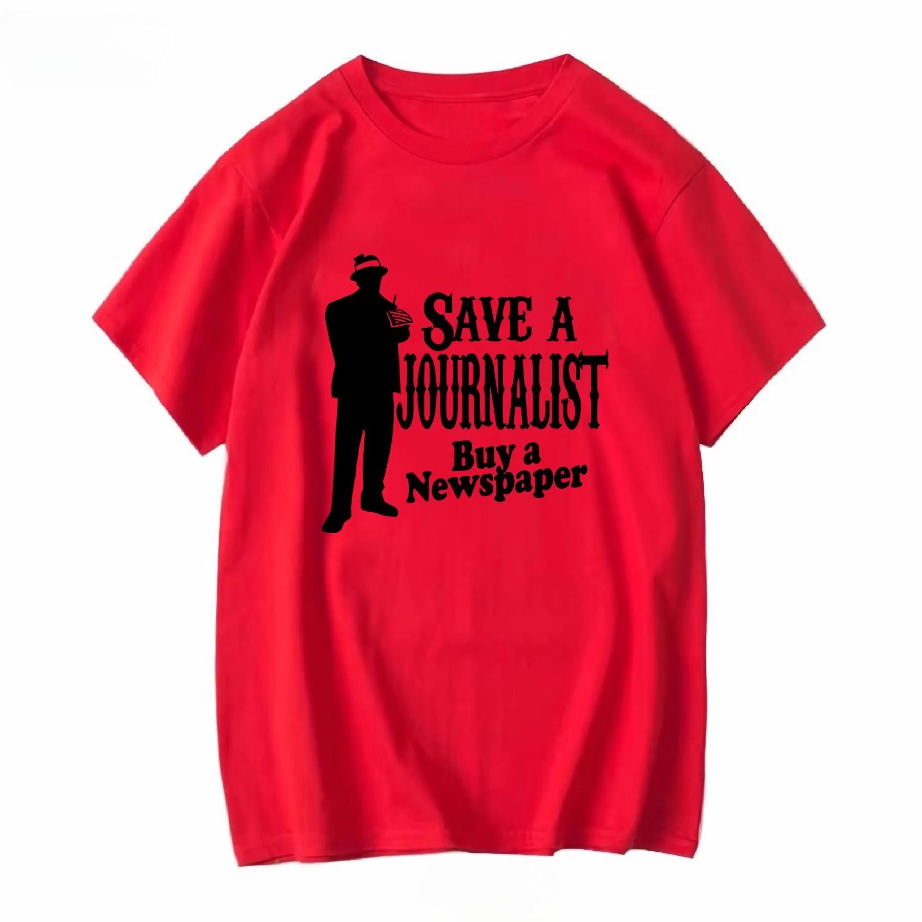 

Save A Journalist Buy Newspaper for Writers Editors Copywriters Columnist Author T Shirt Short Sleeves Vintage M