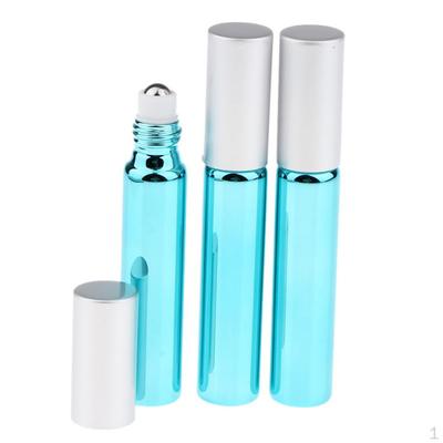 3 Pack Portable Rolling Glass Bottles with Balls, Small Vials Capacity: 10ml/0.34oz