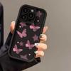 Smudge butterfly for iPhone17PorMax phone case 16 Apple 17 matte 14/15 premium 13 fine holes