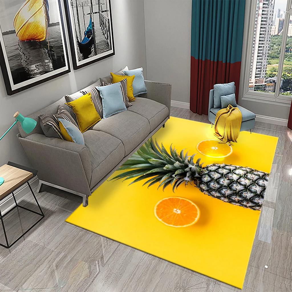 Zabawny Dywan Ananas 3D Dywany ze Wzorem Świeżych Owoców Dywan do Salonu Dywanik Podłogowy do Pokoju Dziecięcego Dywan Okno Przy Łóżku Wystrój Domu