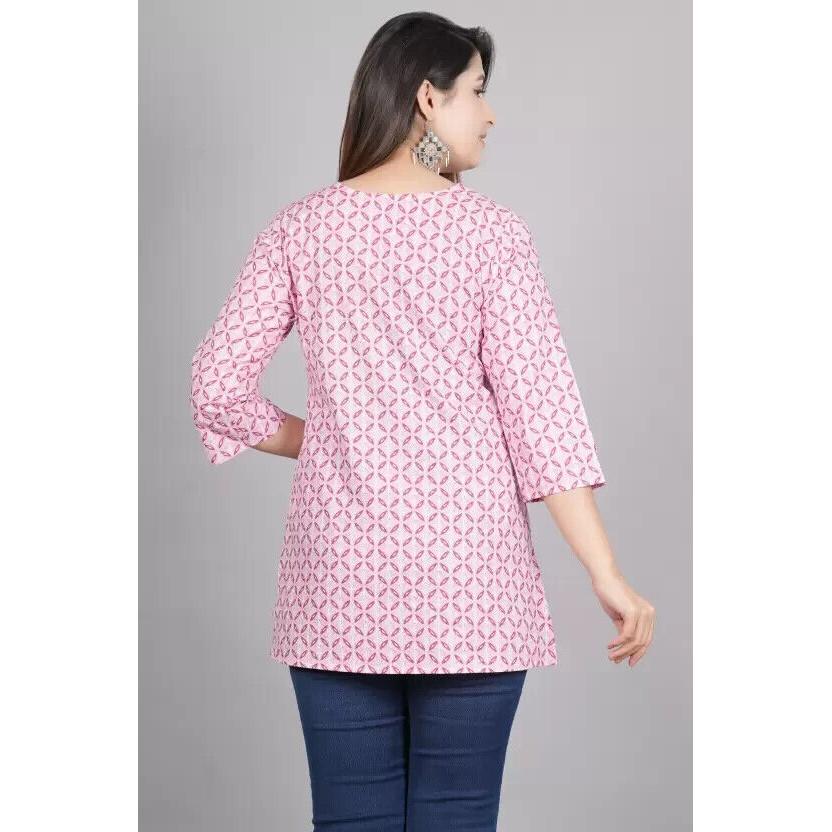 Women Casual Regular Sleeves Printed Top Party Wear Designer Top Tunic Kurta VF-1876a