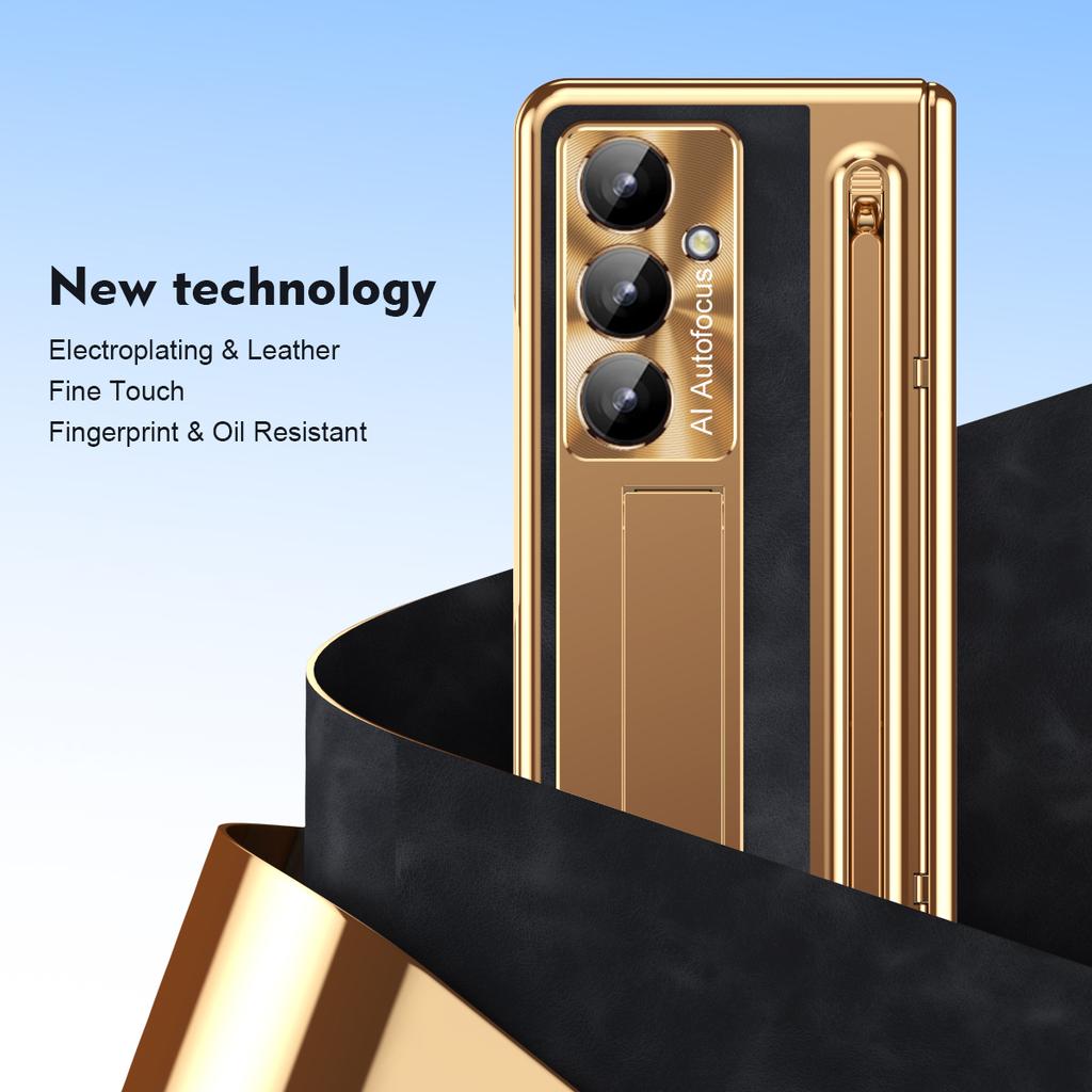 Phone Case For Samsung Galaxy Z Fold 8 7 6 5 4 3 TriFold Hinge Protection with Tempered Glass Film Kickstand S Pen Holder Cover