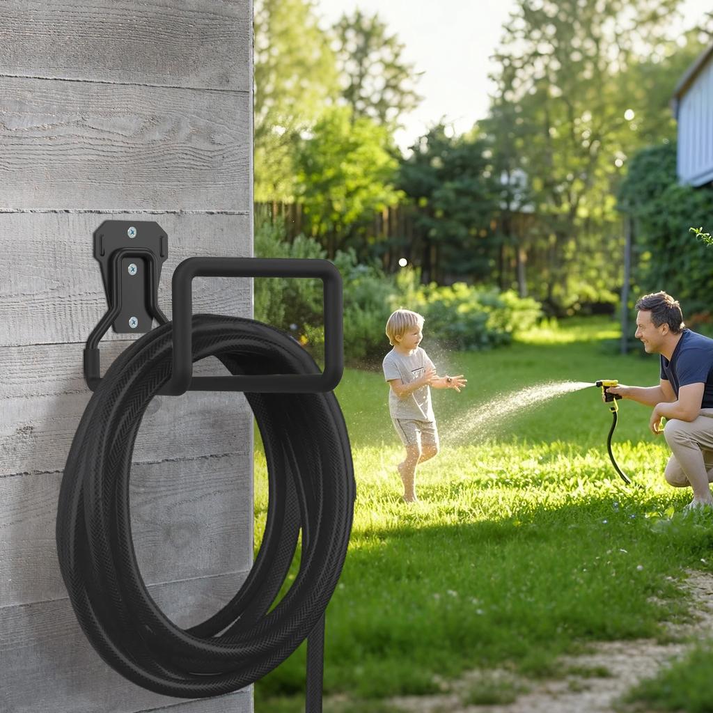 3Pcs Garden Hose Holder Metal Hose Reel Hanger Wall Hooks Organizer Heavy Duty Water Tube for Outdoor Indoor Garage Yard