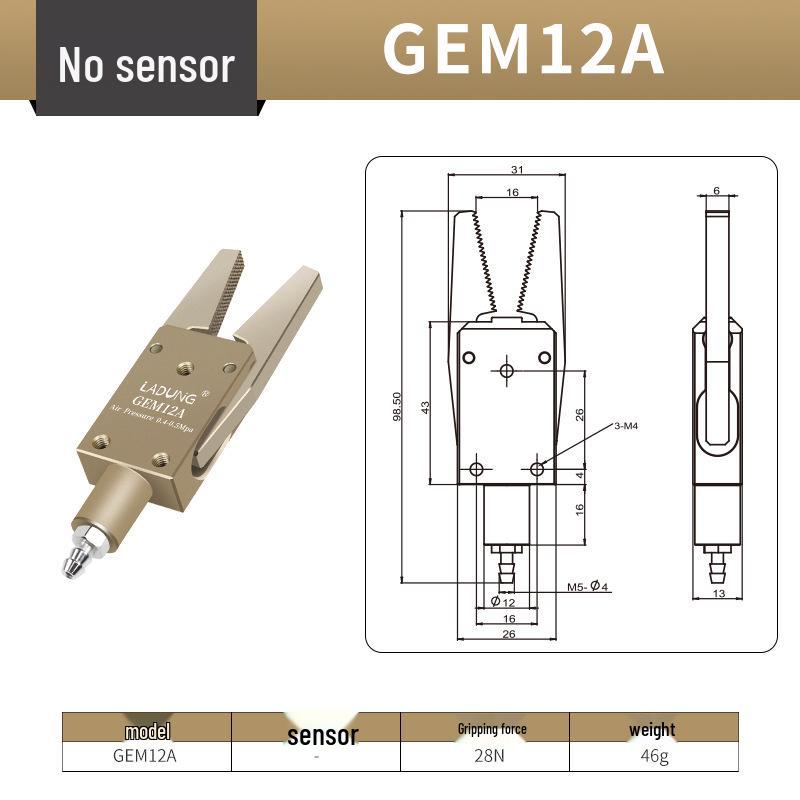 Mini Pneumatic Two-Finger Robotic Gripper Claw GE0812 Portable