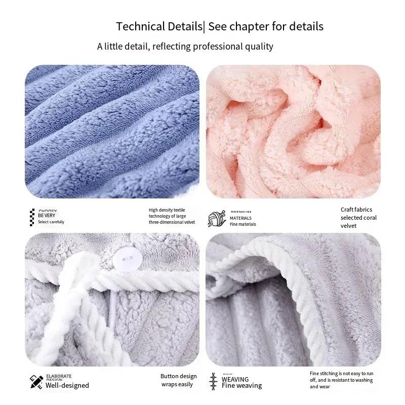 Dry Hair Cap for Women Thickened and Super Absorbent Headscarf for Wiping Hair Quick Drying Cap Dry Hair Towel