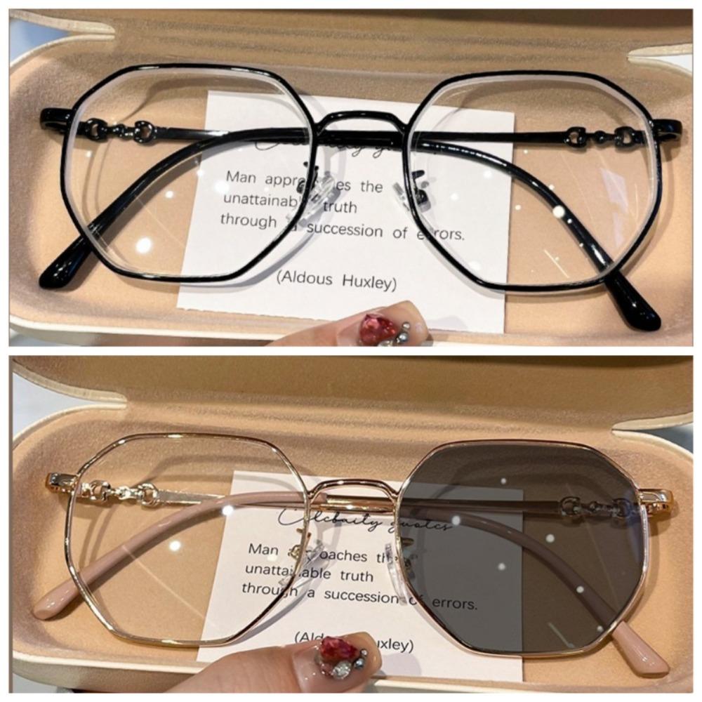 Photochromic Anti Blue Light Eyeglasses For Women UV400 Transition Lenses Replaceable Shades Eyewear