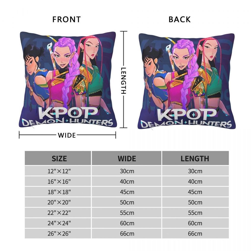 Home Decoration KPop Demon Hunters Huntrix Pillowcases Merch Pillow Cover Zipper Multi-Size