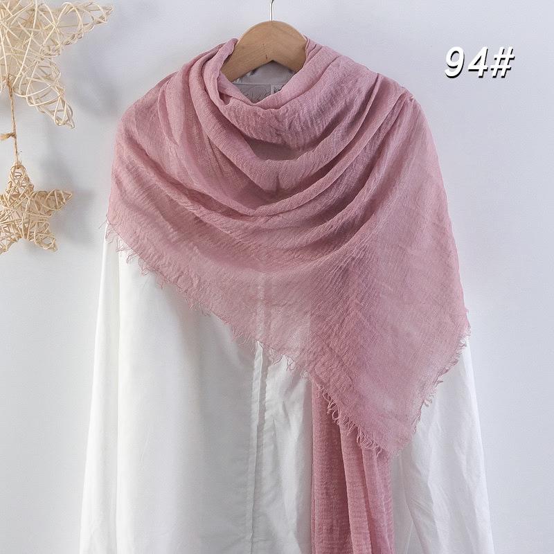 Sciarpa da donna in cotone lino seta - Per tutte le stagioni, colore unito, versatile foulard per testa e parasole