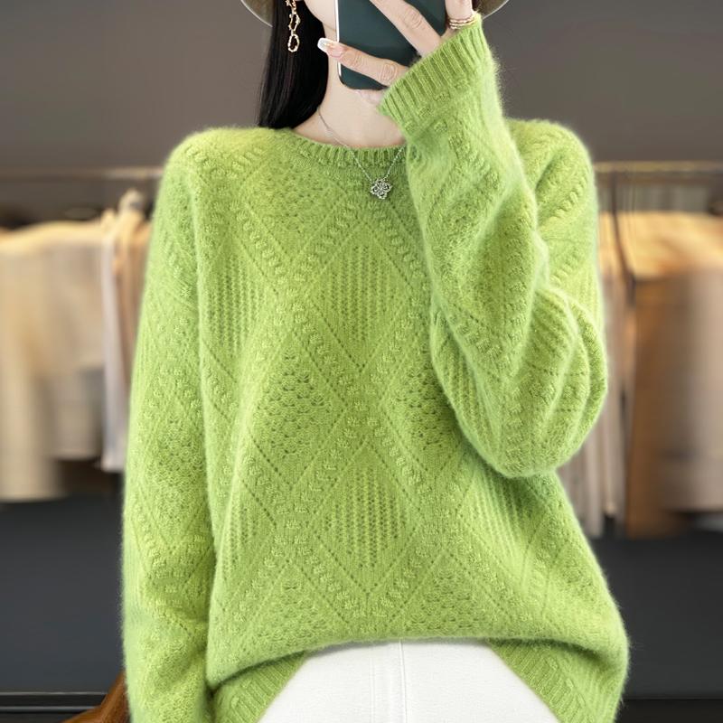 Women Sweater 100% Wool MODERN NEW SAGA O-neck Knit Pullover Thick Winter Jumpers Female Knit Tops
