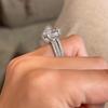Luxury Three Sets Of Rings, Wedding Engagement Geometric Jewelry Ring, Fashion Temperament Super Flash Ring