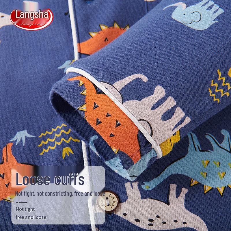 Langsha Boys' All-Season Pure Cotton Pajama Set