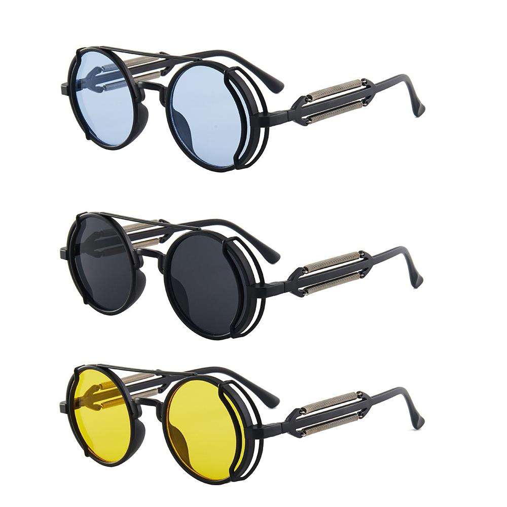 

3 шт./комплект классических готических солнцезащитных очков в стиле стимпанк, роскошные брендовые дизайнерские высококачественные мужские и женские ретро-круглые солнцезащитные очки в оправе из поликарбоната MULTI