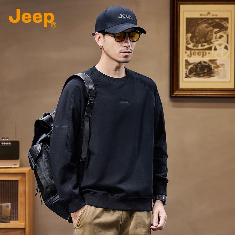 Jeep Men's Loose Fit Long Sleeve Round Neck Sweatshirt