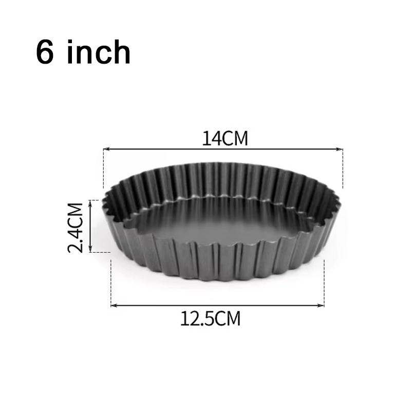 Pie Baking Mold Bottom Removable 4/6/8/9Inch Multiple Sizes Available Fluted Nonstick Bakeware for Tart Cake Quiche Desserts ZYF