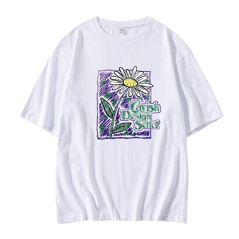 GIDLE YUQI Same T Shirt Kpop Loose Women Summer Cotton Short Sleeve Tee Tops Streetwear Fashion Popular Tops Unisex Casual Tshirt S