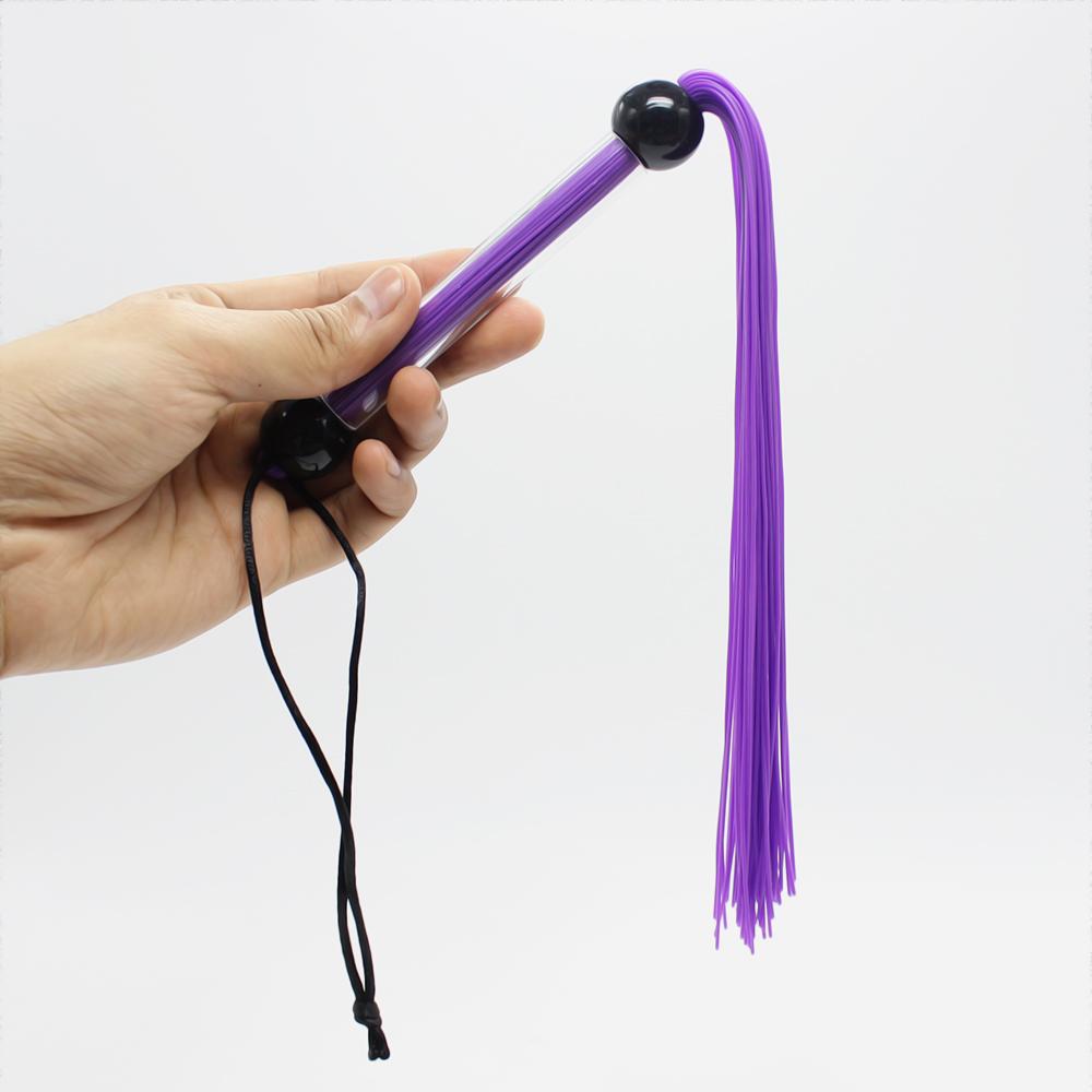 VaHppy Small Whips 100G 39CM Transparent Handle Rubber Tassel Tail 6colors SM BDSM Stuff Adult Products Sex Toys Couple Flirting Ass Pumping