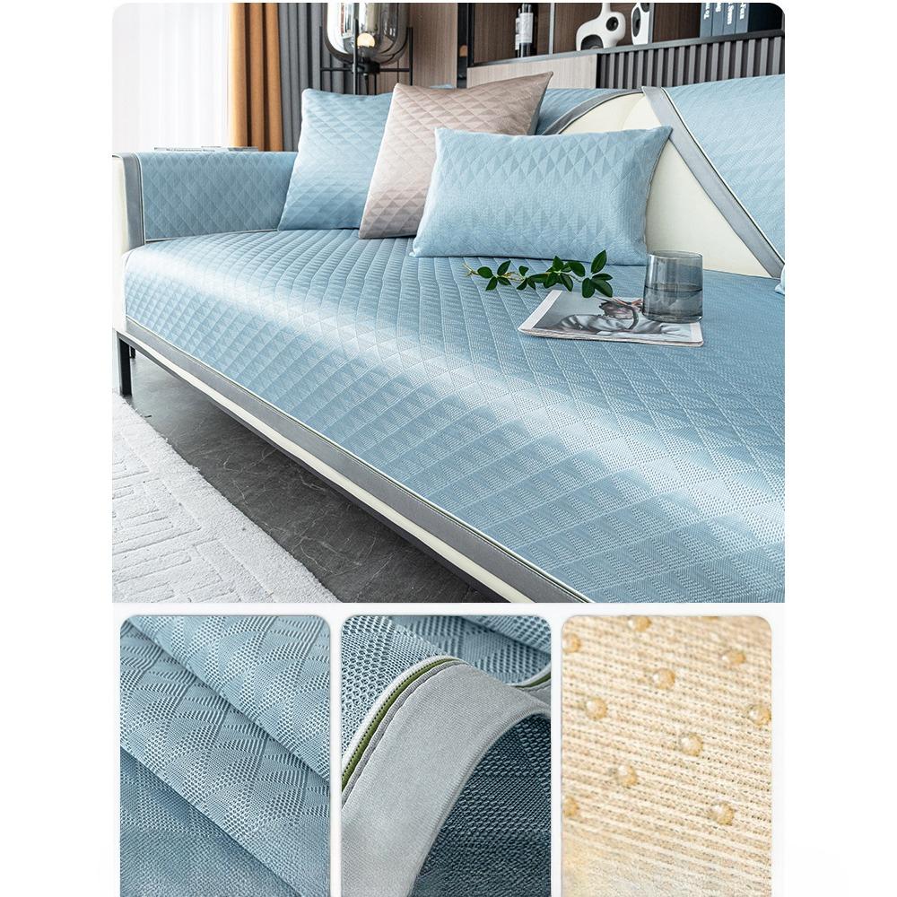 Ice Silk Sofa Cushion Summer Seat Cushion for Summer Summer Cool Pad Non-Slip Leather Sofa Cover Backrest Cover Towel