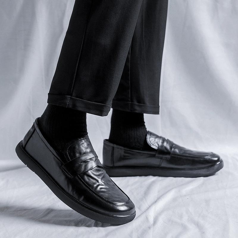 Кожаные туфли мужские деловые повседневные туфли летние британские кожаные мужские туфли — фото 4