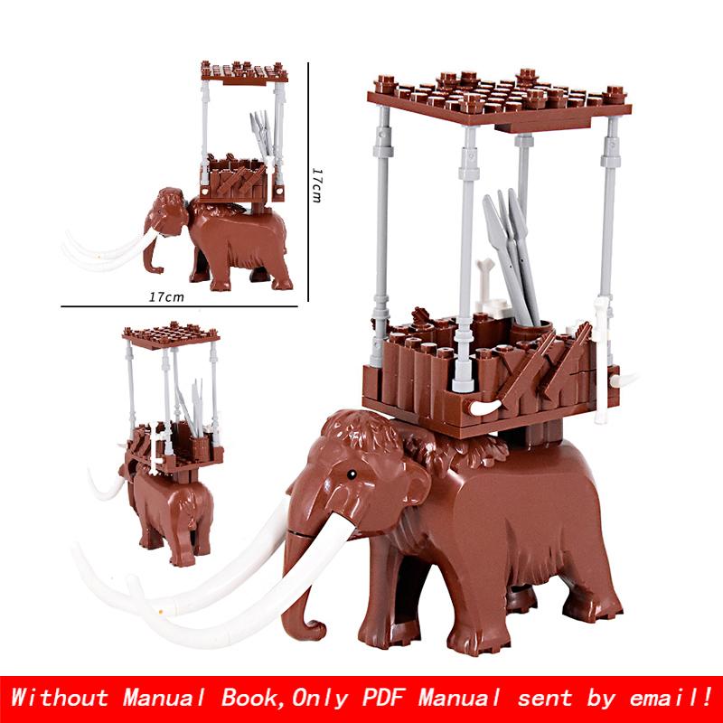 Creative Medieval Lotr Castle Knight Rome Spartacus Orc Elephant Chariot Siege Engine Model Building Blocks Bricks Toys Gift