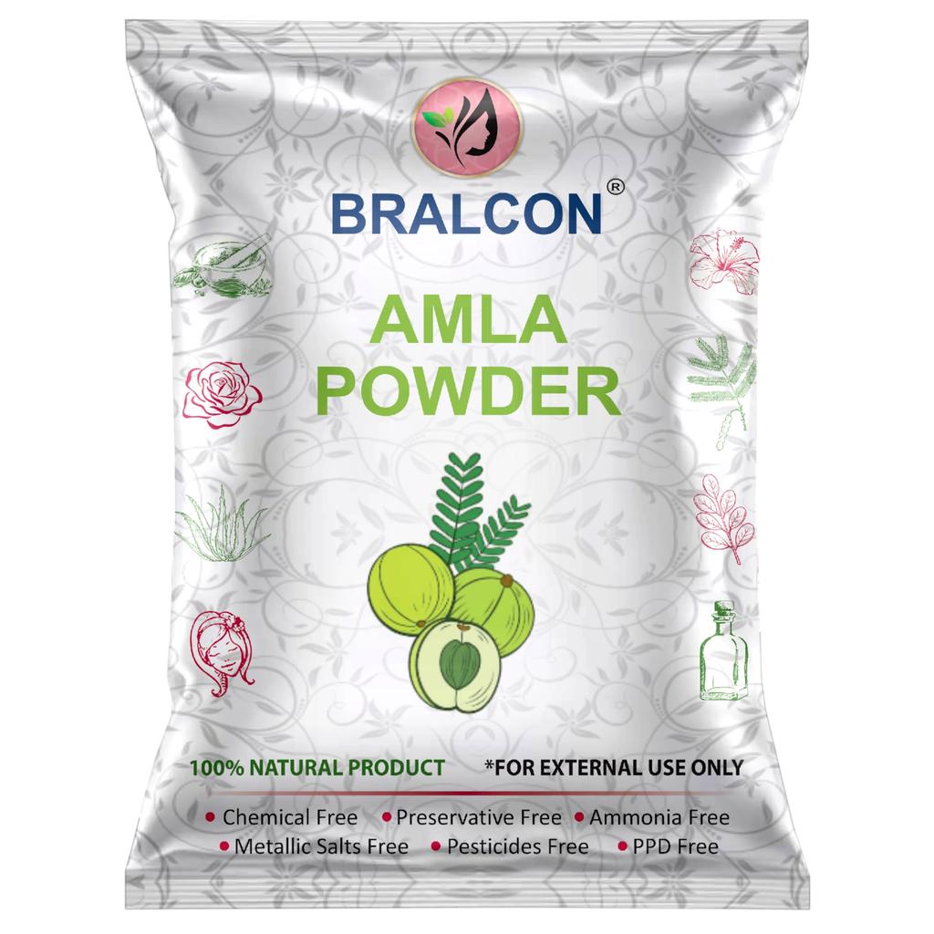 BRALCON Amla, Reetha, Shikakai, Hibiscus, Bhringraj Natural Herbal Powder Combo for Hair - 100g Each, Pack of 5, Total 500g, Chemical Free