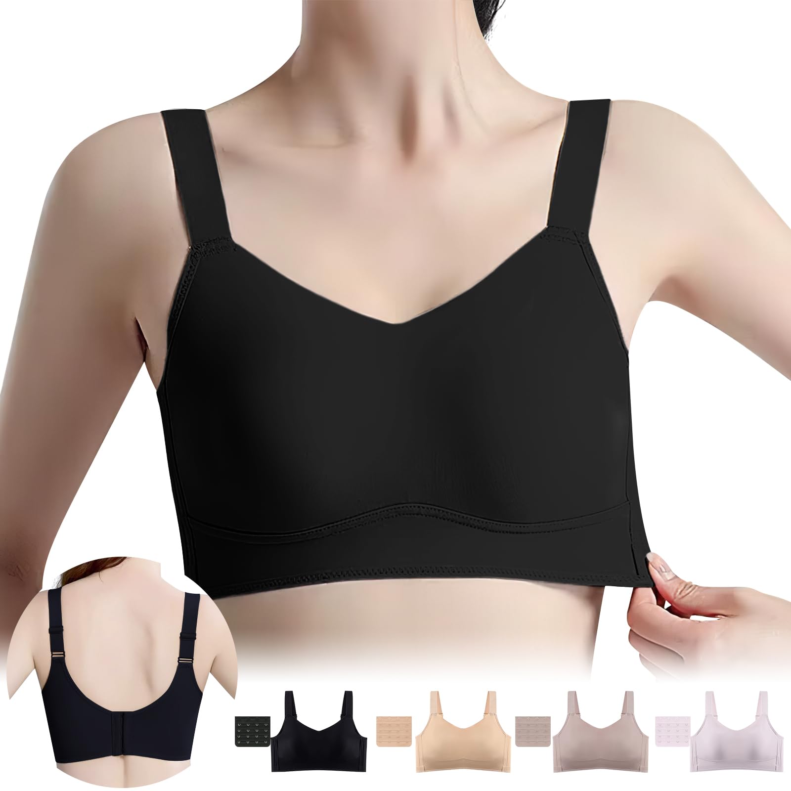 

Бюстгальтер, который делает вашу грудь меньше на два размера, даже чашки D выглядят меньше, в комплекте удлинитель, сильная поддержка, делает вашу грудь высокой. чёрный