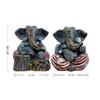 Beautiful Resin Ganesha Grey and Red for Home Decor (Pack of 2, Grey and Red)