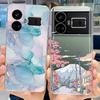 Pro Realme GT5 Pouzdro Průhledné Silikonové Měkký TPU Kryt Pro OPPO Realme GT 5 RealmeGT5 Pouzdra Květinové Mramorové Želé Nárazník Coques