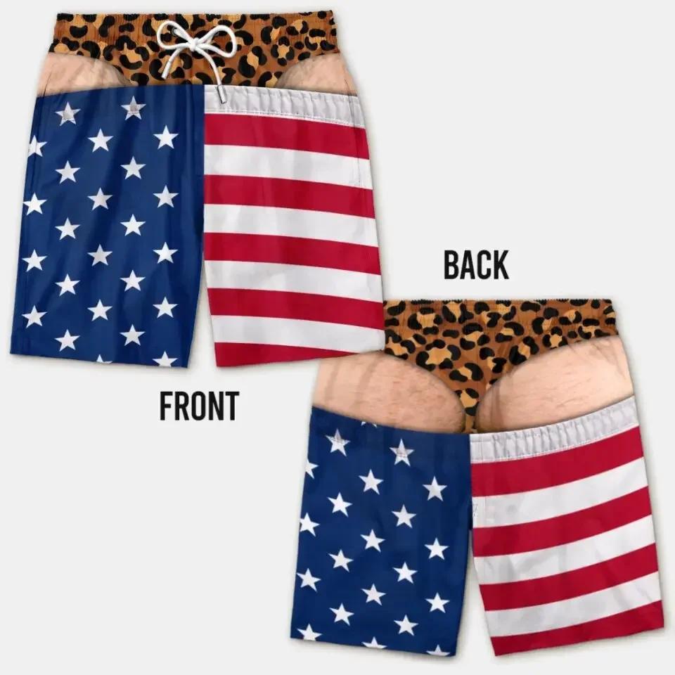Pantaloncini da Spiaggia da Uomo Stampa Culo Peloso 3D Divertente Elastico Coulisse Novità Costume da Bagno Asciugatura Rapida Festa in Piscina Vacanza XXS-6XL