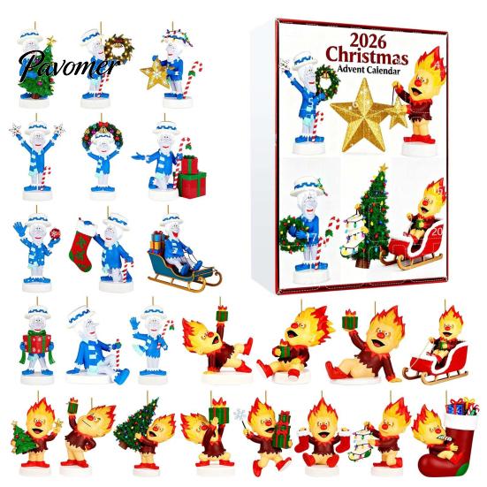 Advent Gift Boxes for Kids Christmas Calendar 2026, 24-Day Surprise Countdown with 24 to Acrylic Pendants, Anime Themed Collectible Gifts Kids, Adults