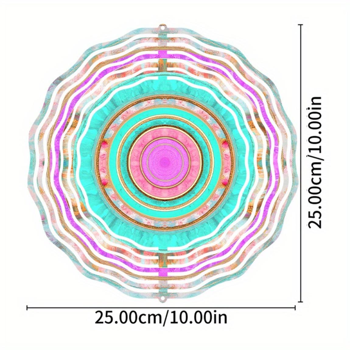 

10-дюймовый богемный мандала колокольчик ветра с вращающимся на 360 градусов крючком, не требует батареек, идеально подходит для сада, патио, подарок на День матери, Новый год 01A