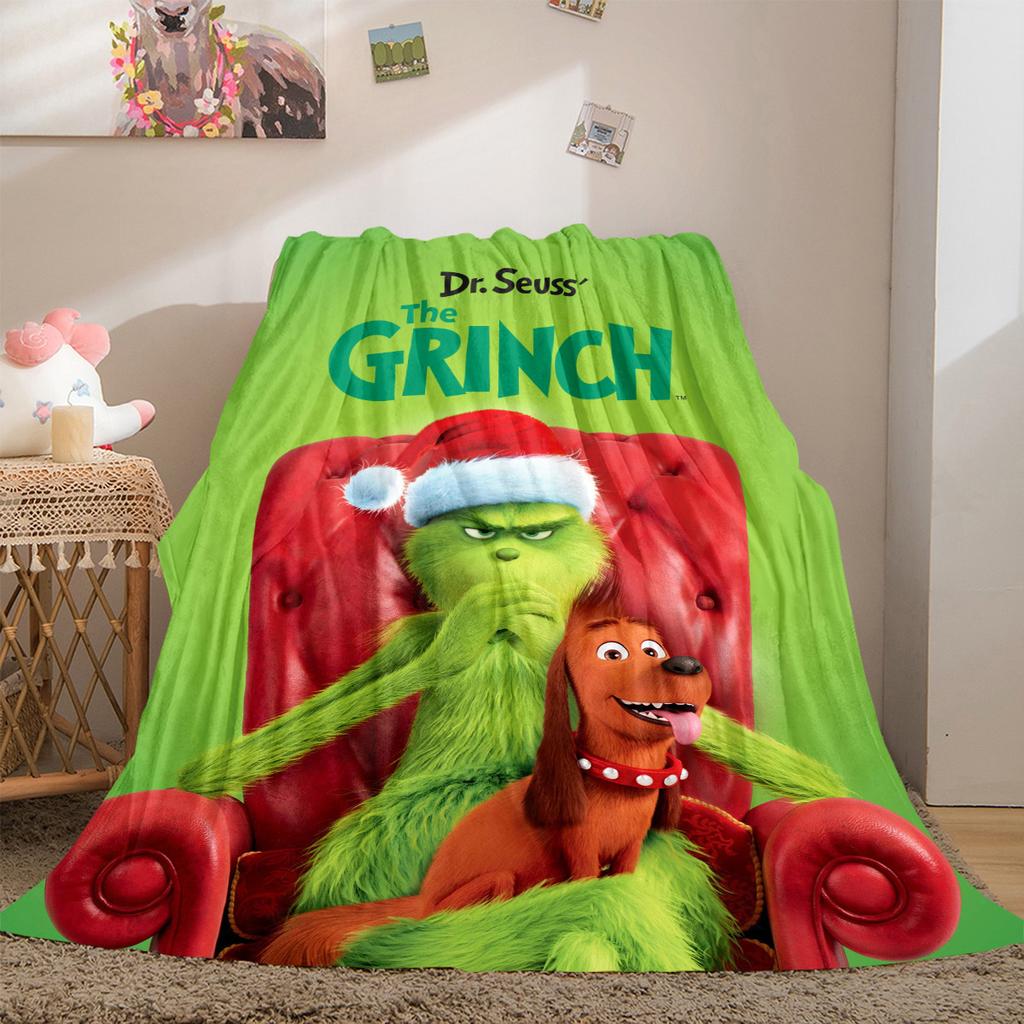 Christmas Gift Comedy Movie How the Grinch Stole Christmas blanket home warming, four season bed decoration sofa cover flannel throwing blanket K16