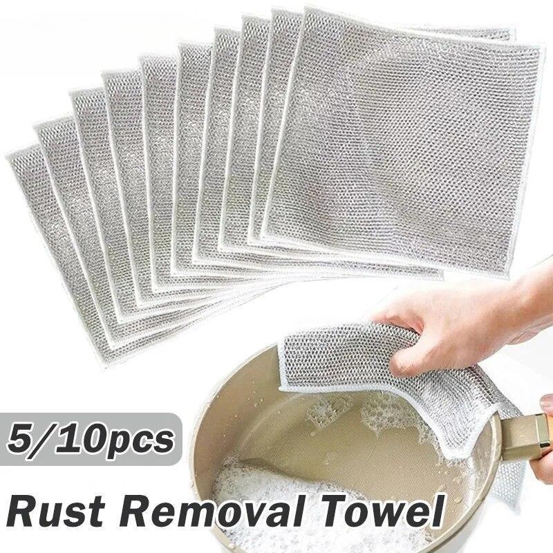 Kitchen Magic Rag for Cleaning, Metal Steel Wire, A Cleaning Rag, Two -layer, Anti -stick, Oil, Iron, A Rag for Washing Dishes, A Rag for Dishes