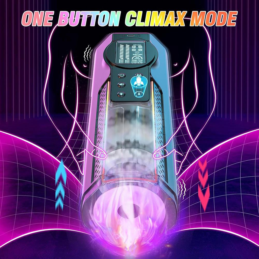 Automatyczny Teleskopowy Kubek Masturbacyjny dla Mężczyzn Piston Wibrująca Maszyna do Masturbacji Wagina Cipka Blowjob Dorosłe Zabawki Seksualne Dla Mężczyzn