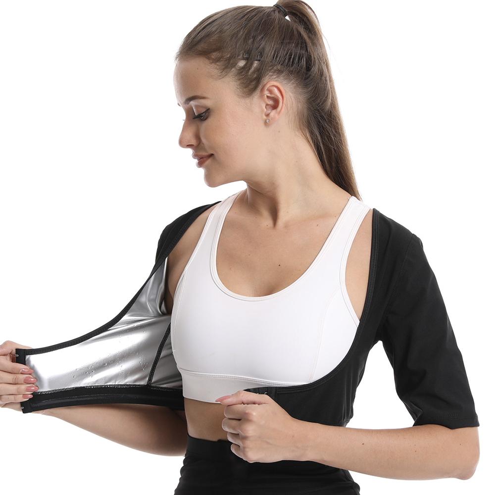 

Формирователь верхней части рук Жилет для пота в сауне Компрессионные триммеры для рук Рубашка для похудения для тренировки дряблых рук Майки Корректирующее белье Костюм для сауны Body Shaper XXXL серебряный