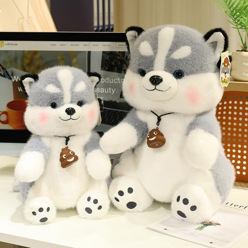 Cartoon Cute Dog Shit Luck Husky Doll Plush Toy Dog Two Ha Doll Children Soothing Rag Doll