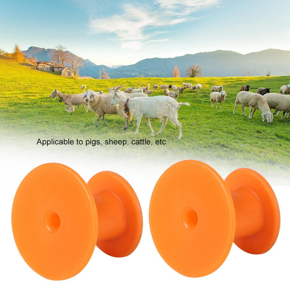 100pcs Livestock Number Ear Tag Label Marker Accessory for Pig Cow Sheep AnimalOrange Round 30x30mm
