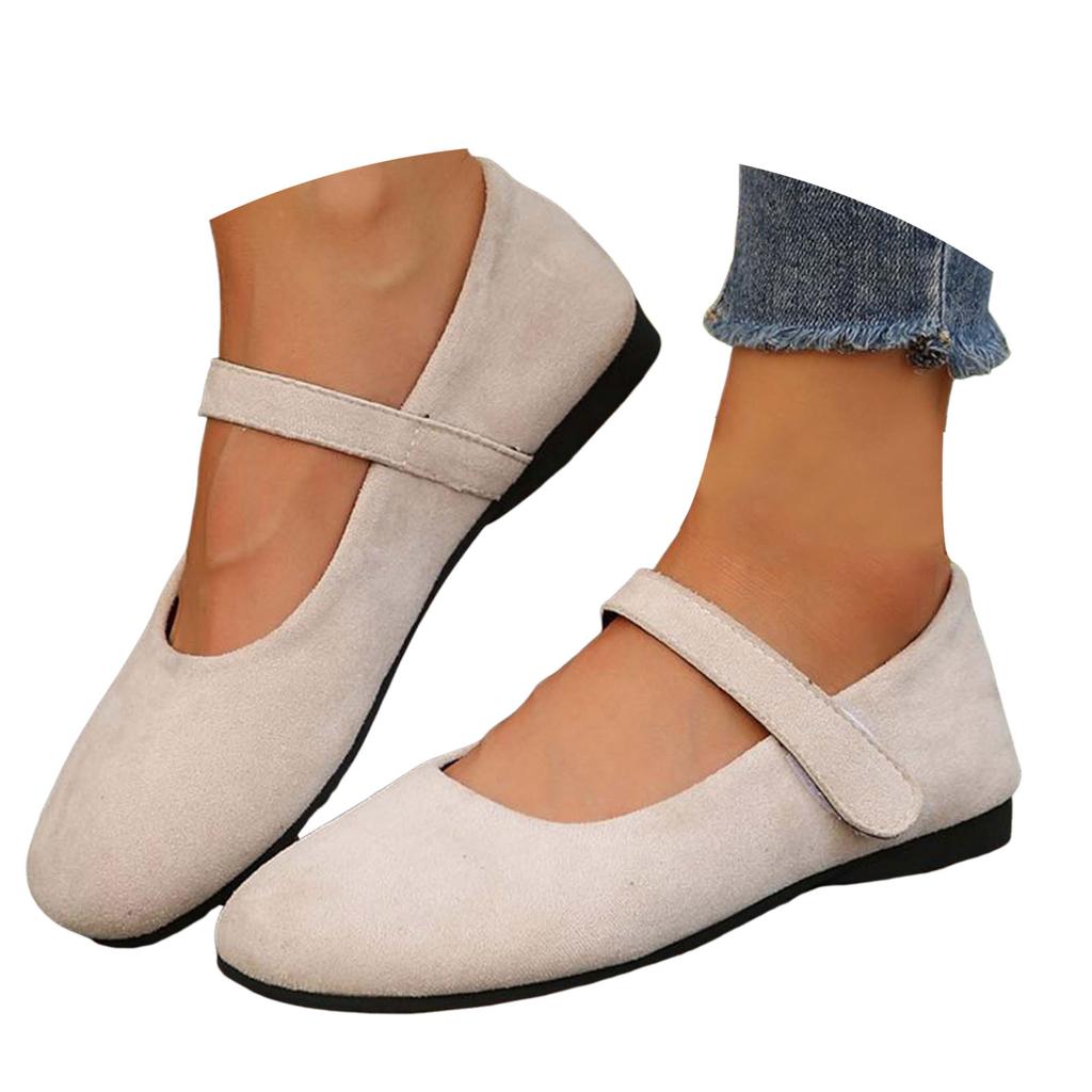 Flat Retro Fashion Shoes Fairy Shoes One Word Shallow Mouth Small Leather Shoes With Skirt Flat Open Toe Shoes For Women Dressy