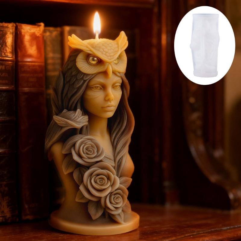 Sturdy Silicone Candle Mould Featuring Owl Girl Designs for Festival Home Decoration and Craft Projects