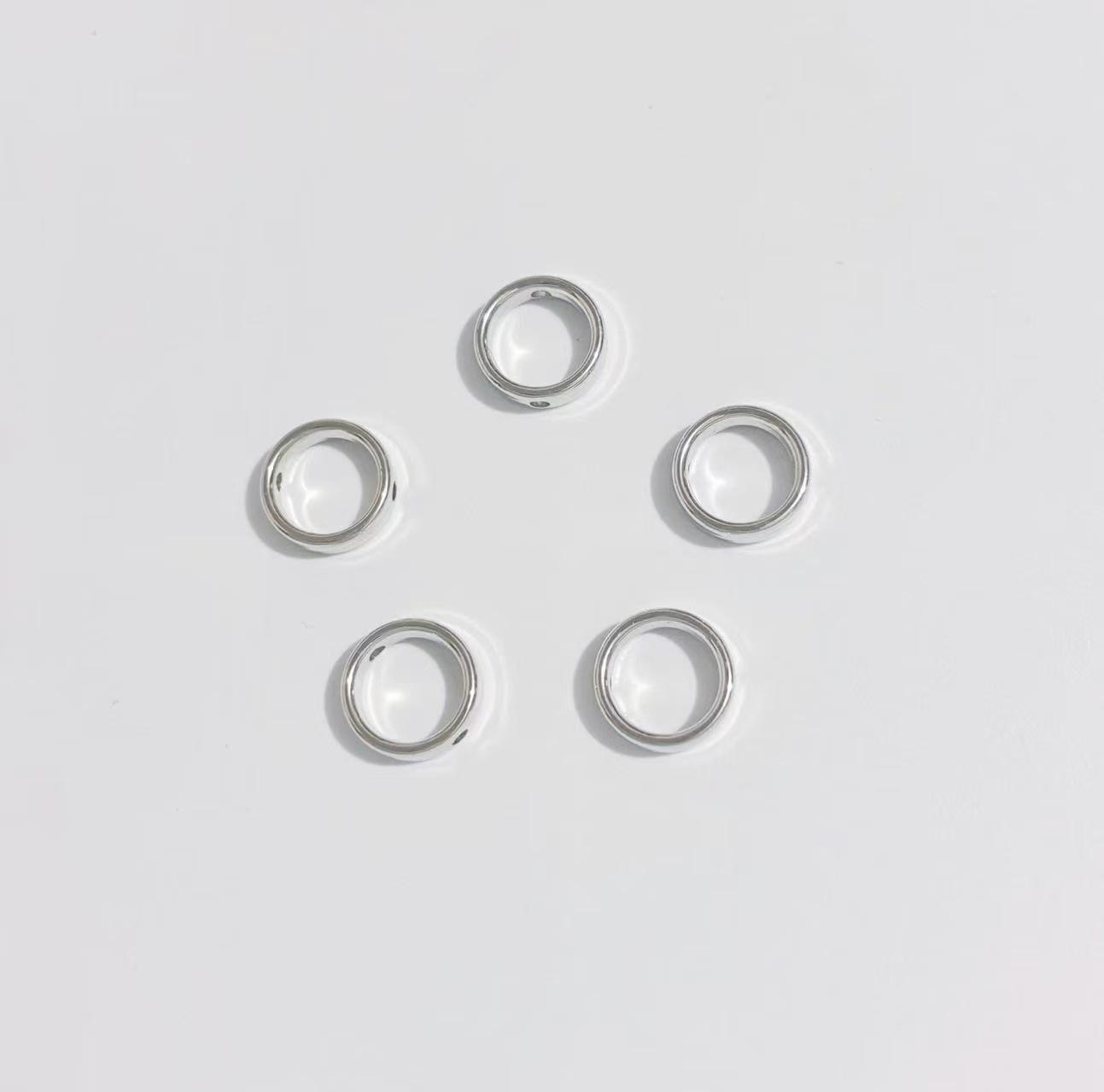 

ABS гальванизированная бусина с двумя отверстиями для самостоятельного изготовления ювелирных изделий Diameter 12mm, Inner Diameter 8.8mm, Pack of 1000