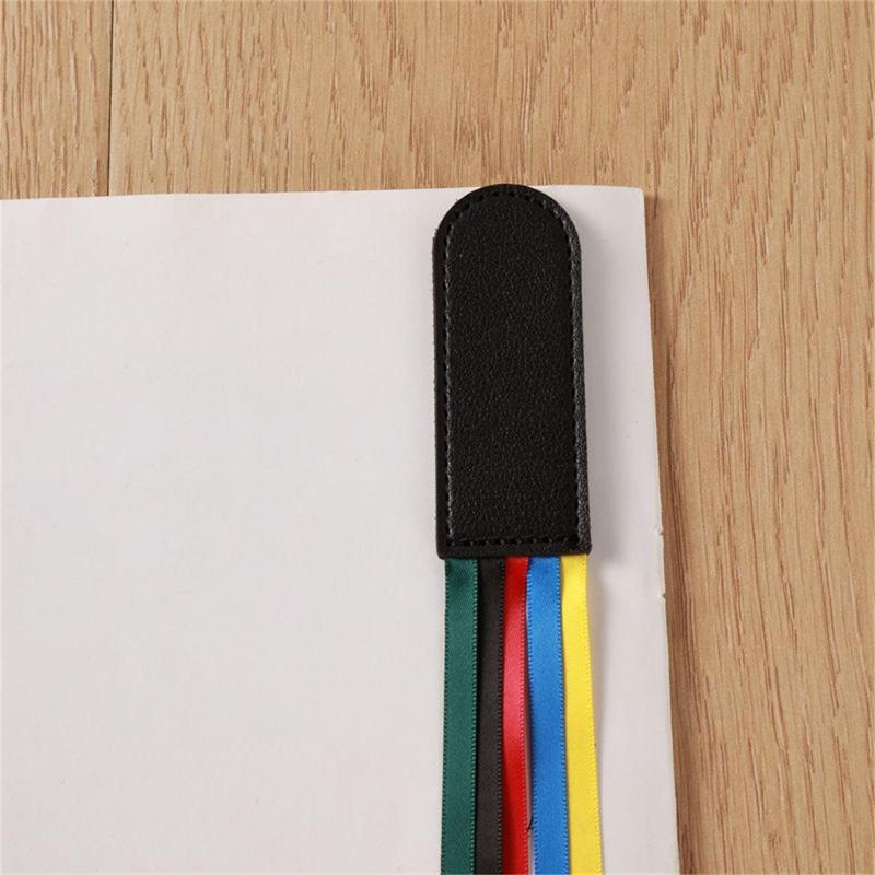 Bokmärken i läder Bokmärken med band med 5 färger Bibliska bokmärken Sidmarkörer med band för Bibeln Dikter Roman