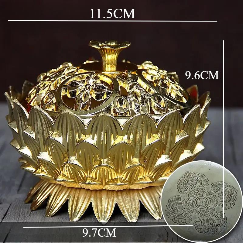 1pc Metal Lotus Incense Burner Ornament Buddha Hall Decor Incense Burner Incense Set Incense Insert Sacrificial Accessories