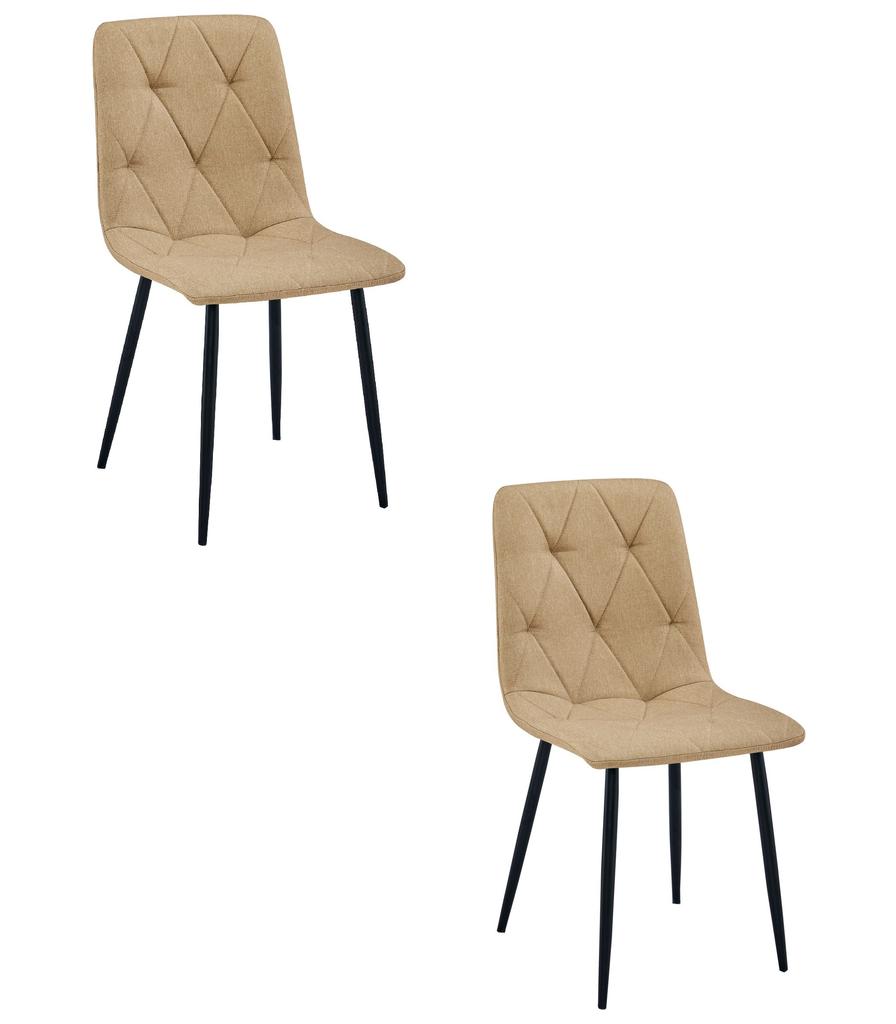 LIBRA Chair - Brown Fabric / Black Legs X 2