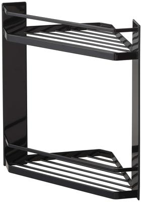 Yamazaki Jitsugyo Magnetisch Badkamerhoekrek 2 Lagen Zwart Ongeveer. B22,5 x D22,5 x H34cm Toren Badkamer Opberging Drijvend Rek Afdruiprek 6624