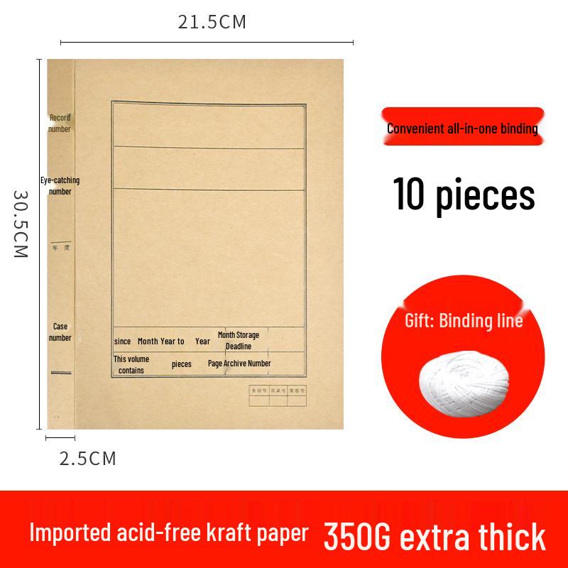 50 A4 Kraft Paper Document Archive File Folder Covers for Storage and Binding