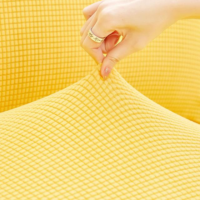 

М який плюшевий секційний кутовий диван Чохол для подушки дивана Спинка сидіння Матрац Захисний чохол Еластичний чохол для шезлонга 1pc enlarge size-3 жовтий