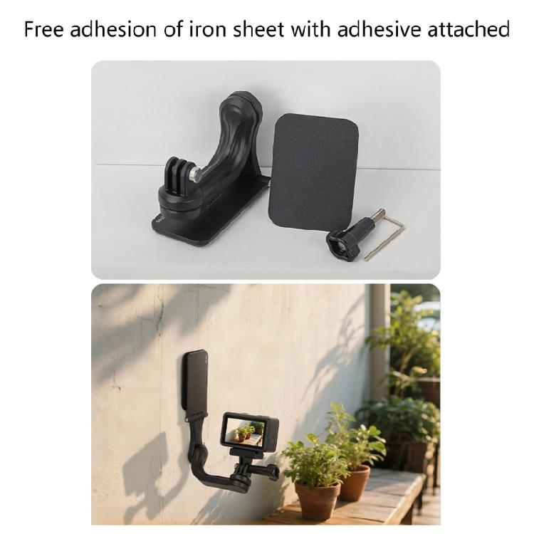 MultiAngle Magnetic Camera Bracket With Reinforced Adhesive Plate Secure Attachment For Pocket 3/Action5 Photography