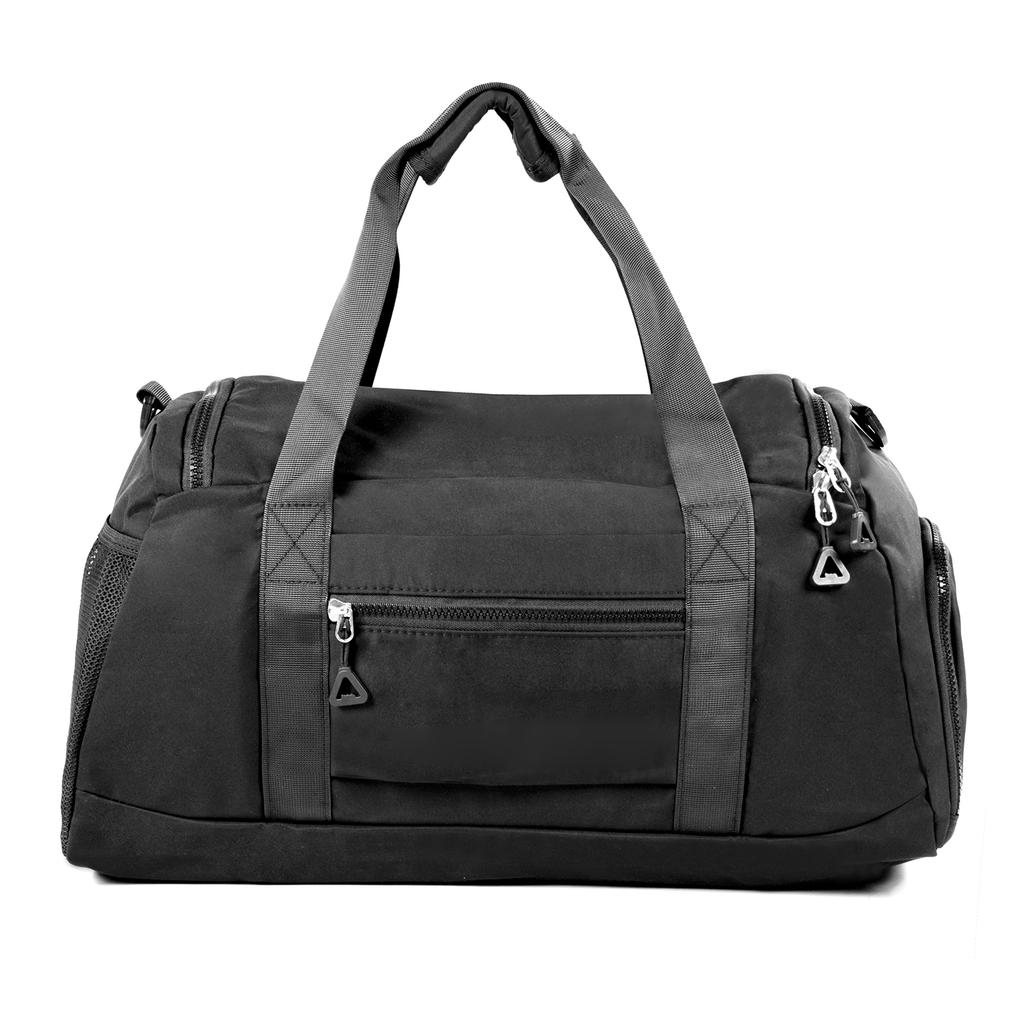 Large black sports travel bag, hand luggage, training bag